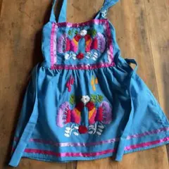 メキシコオアハカ小鳥さん愛のこもった手刺繍入り ベビーエプロン90-95 
