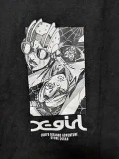 X-girl ×ジョジョ6部ストーンオーシャン 徐倫 Tシャツ 黒 XLのサムネイル