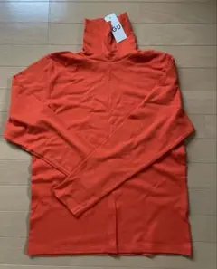 GU ソフトコットンタートルネックS オレンジ新品