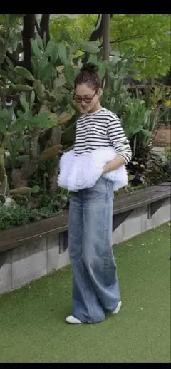 Bibiy. FRANCINE TULLE TOPボーダーレース