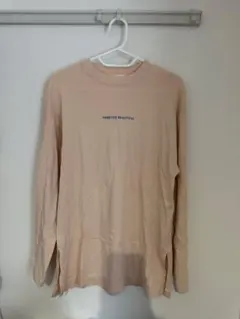 GU ジーユー　グラフィック　ロング　長袖Tシャツ ピンク