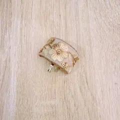 刺繍 花柄 ポニーフック ヘアアクセサリー