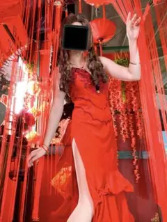 【最終値下げ】FFVII エアリス コスプレ 赤ドレス ファイナルファンタジーVII エアリス・ゲインズブール コスプレ衣装 赤