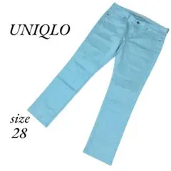 UNIQLO ストレッチ カラーパンツ ブルー系 28サイズ