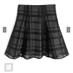 インパン裏地付きチェック柄フレアミニスカート[tu1028] S