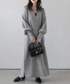 la-gemme キーネックニットワンピース