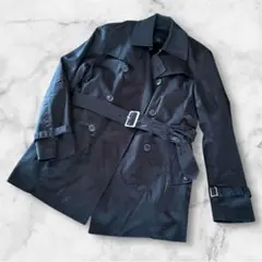 タケオキクチ トレンチコート M ブラック 美品 ファーベスト ビジネス 防寒