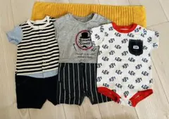 70サイズ 半袖ロンパース 3枚セット 男の子 新生児
