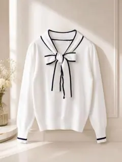 ★新品★タグ付き★ tocco closet ボウタイニット アイボリー M