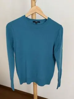 UNIQLO カシミヤ100% クルーネックセーター ブルー M