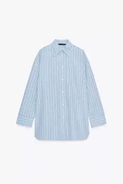 ZARAオーバーサイズ ストライプポプリンシャツ