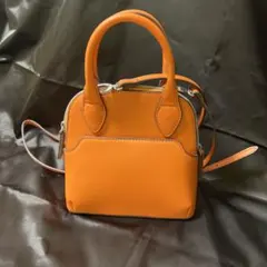 ク*ス様 オレンジ ハンドバッグ ショルダーバッグ ファスナー+ストラップ付き
