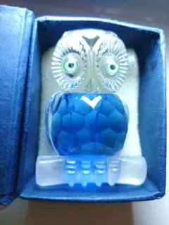 ガラス製フクロウ オブジェ