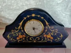 イタリア製 青い木製アーチ型置時計