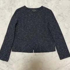 美品 22 OCTOBRE ノーカラー ジャケット ネイビー 入学式　卒園式