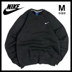 ナイキ NIKE スウェット 刺繍 ワンポイントロゴ 古着 M ブラック