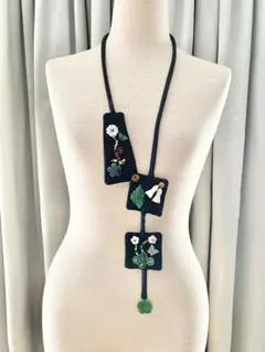 ネックレス アクセサリー カラーストーン 貝殻 翡翠 鳥 花 蝶 ハンドメイド