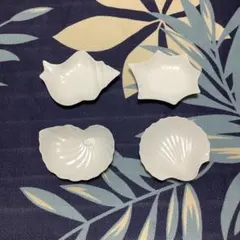 前畑陶器器館ホワイトシェル白磁小皿4枚セット『貝殻』