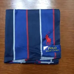 タグ付き未使用　ポロラルフローレン紳士用ツートーンハンカチ
