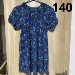 UNIQLO GIRLS レーヨンフラワープリントワンピース 140 半袖