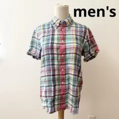 新品！　ラルフローレン　マドラスチェック　半袖リネンシャツ　Sのサムネイル