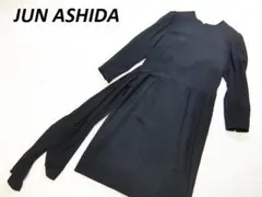Y611 美品 XL ジュンアシダ ベロア ゼブラ柄 リボン カーデ レディース