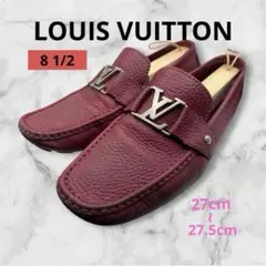 超美品》ルイヴィトン ホッケンハイム LVロゴ ドライビングシューズ 赤