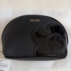 マリークワント シュリンクデイジーパッチラウンドポーチL（ブラック）