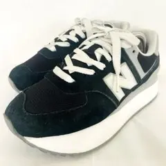 ニューバランス 574+ WL574ZSA 厚底 黒 25cmのサムネイル
