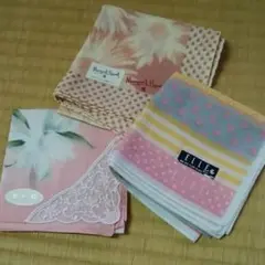 ELLE  白い花 ハンカチセット