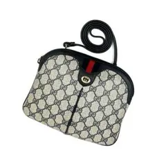 【美品】グッチ　ショルダーバッグ　GGスプリーム　シェリーライン　紺系　PVCのサムネイル