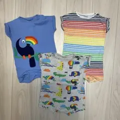 NEXT ネクスト　カラフル動物柄ロンパース3点セット　3-6mths