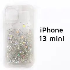 iPhone13 mini ケース シルバー ハート キラキラ 動く カバーのサムネイル