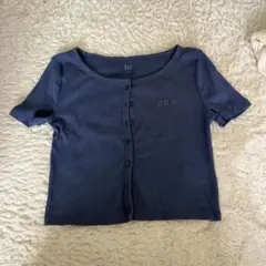GAP リブクロップド　Tシャツ　青