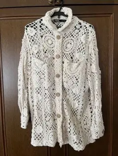ZARA レース編みカーディガン アイボリー