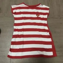 はらぺこあおむし　赤ボーダー　Tシャツワンピ