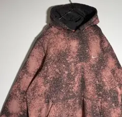 NIKE ナイキ　総柄　刺繍ロゴ　スウッシュ　裏起毛　パーカー