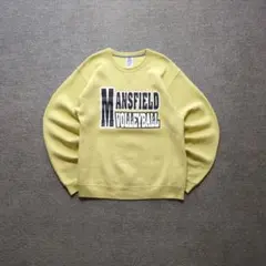 ラッセルアスレチック 90sスウェット 前V M イエロー カレッジ 古着