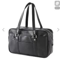 新品　イーストボーイ 合皮 スクールバック ブラック×ブラック　女神刺繍