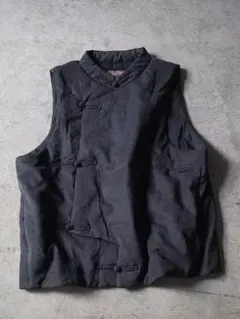 ベスト アウター レディース レトロデザイン 無地 スタンドカラー 着痩せ