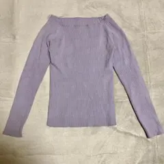 【GRL】薄紫 長袖ニット L オフショルダー★