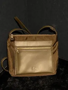 ☘️IBIZA☘️イビサ ナイロン レザー ショルダーバッグ ブラウン