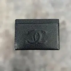 CHANEL ブラック レザー カードケース