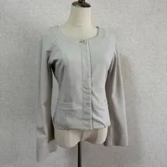 NATURAL BEAUTY BASIC/アイボリー ノーカラージャケット L