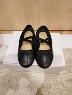 グローバルワーク　パンプス　黒　リボン　バレエシューズ　18