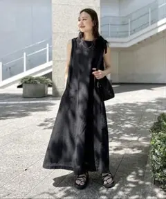 プラステPLST ハイストレッチナイロンフレアワンピース - メルカリ