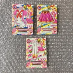 アイカツ カード 星宮いちご　ピンクトルテコーデ　3枚セット
