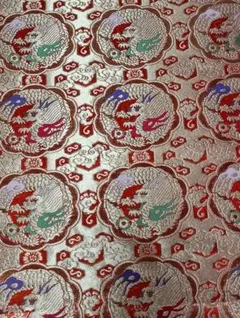 西陣織 最高級金襴 朱色龍丸柄 4丸柄×90㎝錦 - メルカリ