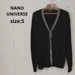 ナノユニバース メンズ Vネック 薄手 カーディガン S ブラック