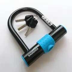 【アルミ製シャックルロック】U字ロック 自転車 鍵 錠前 盗難防止に！ ブラックのサムネイル